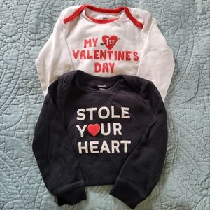 Carters Valentine onesies, size 18 months